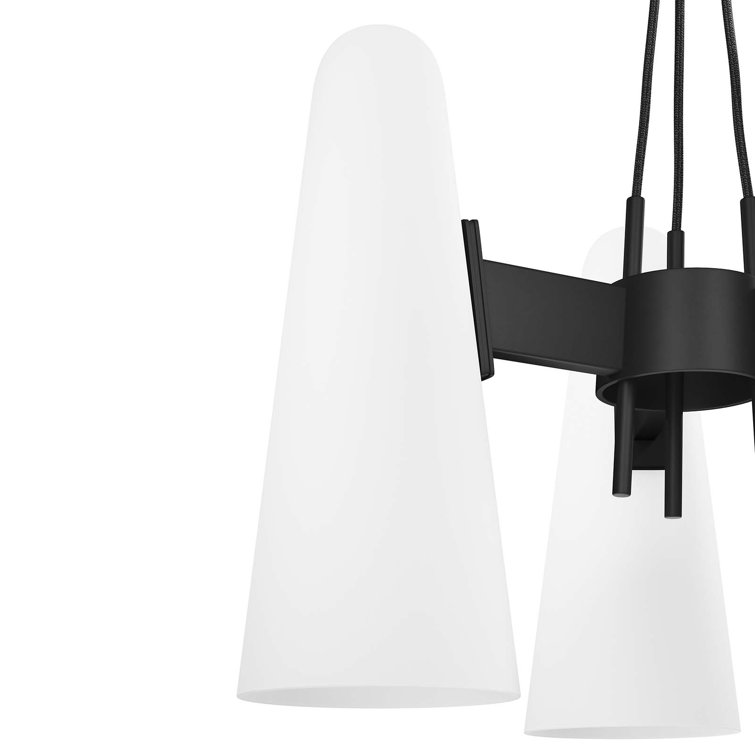 Beacon Opal Black Glass 3-Light Pendant Light