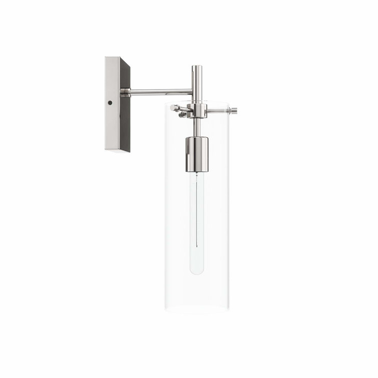 Skylark Polished Nickel and Glass Wall Sconce