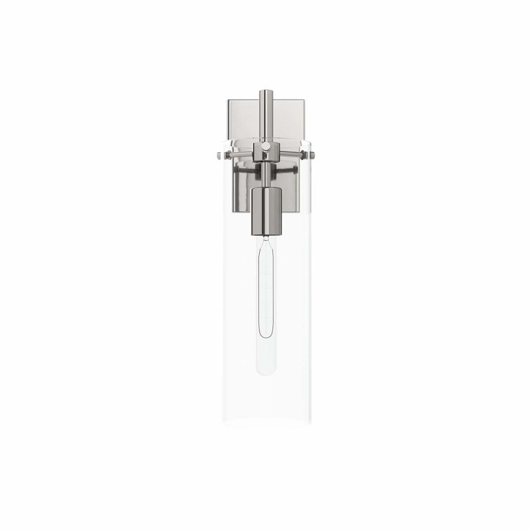 Skylark Polished Nickel and Glass Wall Sconce