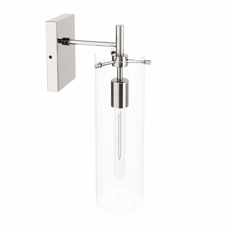 Skylark Polished Nickel and Glass Wall Sconce