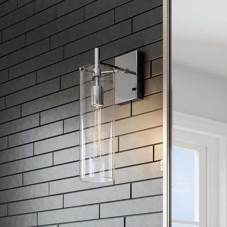 Skylark Polished Nickel and Glass Wall Sconce