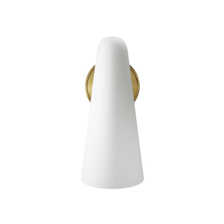 Sleek Satin Brass Beacon Wall Sconce with Clear Glass Shade