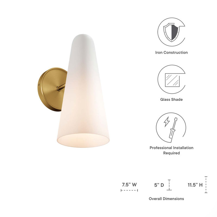 Sleek Satin Brass Beacon Wall Sconce with Clear Glass Shade