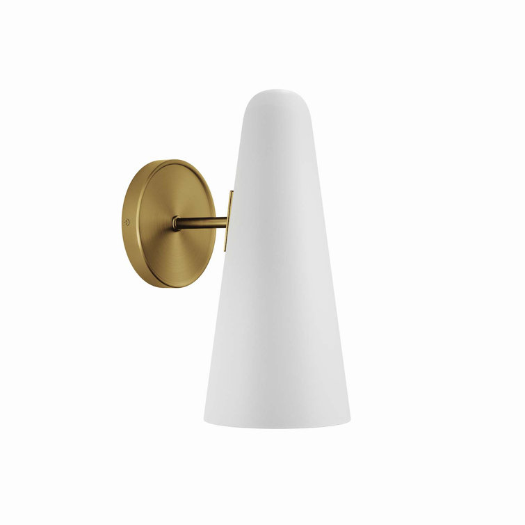 Sleek Satin Brass Beacon Wall Sconce with Clear Glass Shade