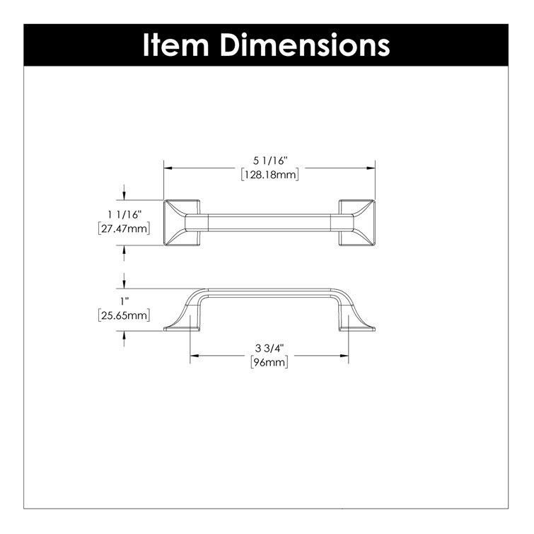 Champagne Bronze 3-3/4" Center to Center Bar Pull