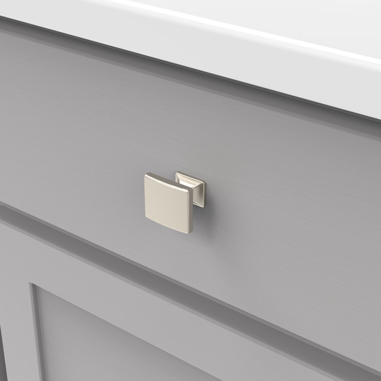 Satin Nickel Modern Square Cabinet Knob 10-Pack
