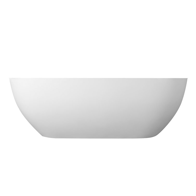 69'' Matte White Stone Resin Freestanding Soaking Bathtub