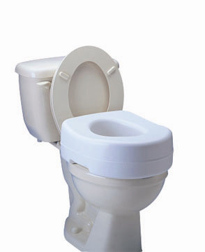 White 5.5" Raised Toilet Seat with Slip-Resistant Pads