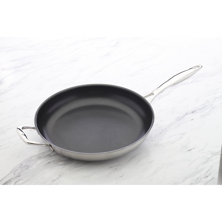 12.5 Inch Stainless Steel Non-Stick Fry Pan with Lid