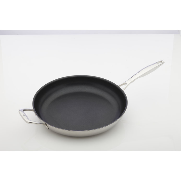 12.5 Inch Stainless Steel Non-Stick Fry Pan with Lid
