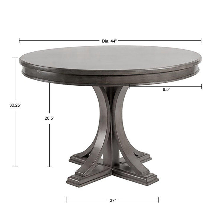 Helena Round Dark Gray Reclaimed Wood Dining Table