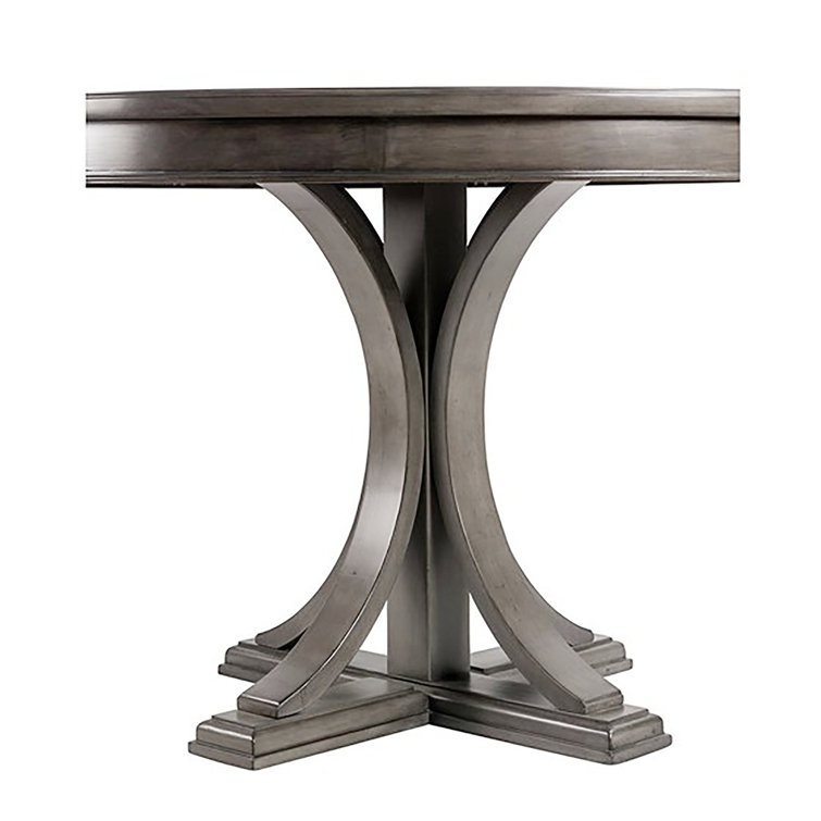 Helena Round Dark Gray Reclaimed Wood Dining Table