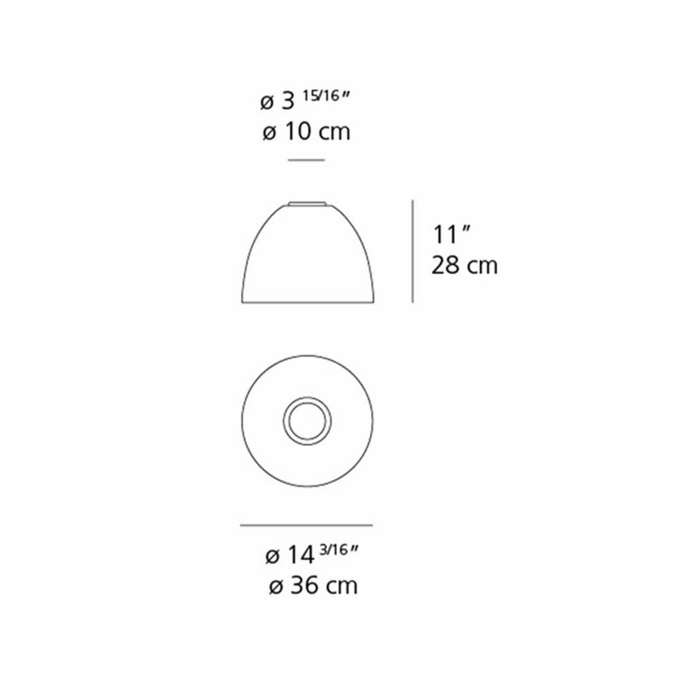 Gloss Orange Aluminum Bell-Shaped Indoor/Outdoor Ceiling Light