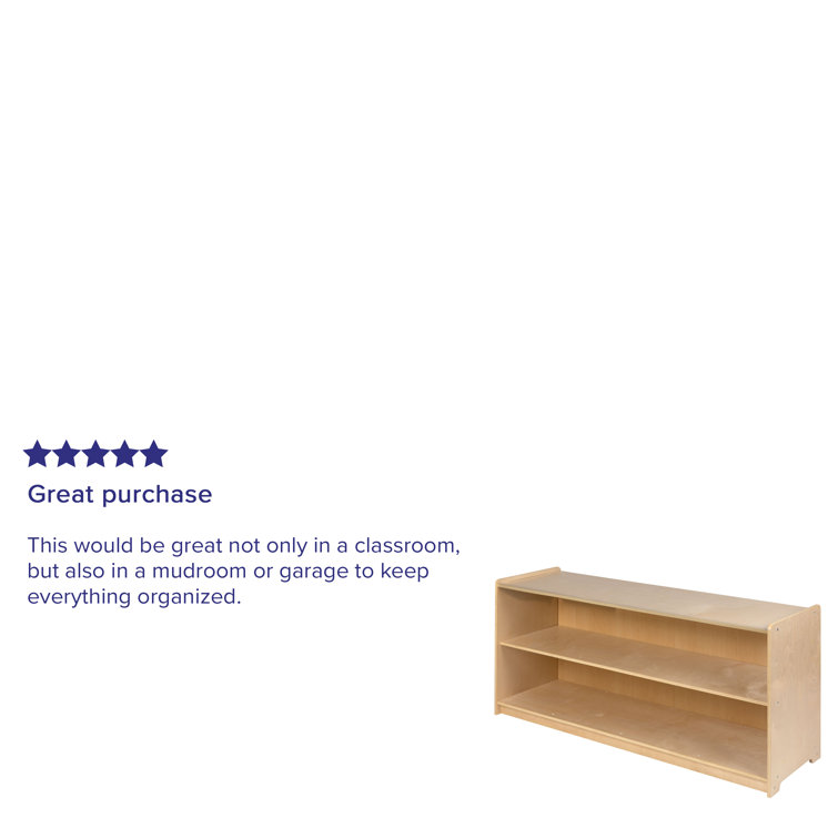 Natural Birch Plywood 2-Section Classroom Storage Cabinet