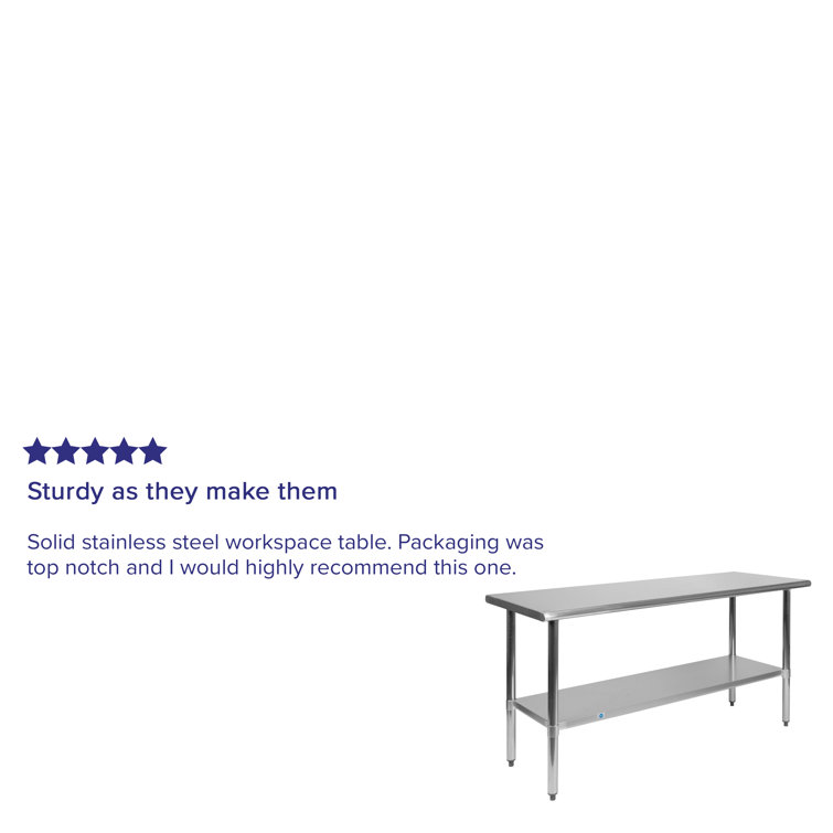 Versatile Stainless Steel 60" Prep & Work Table with Adjustable Undershelf
