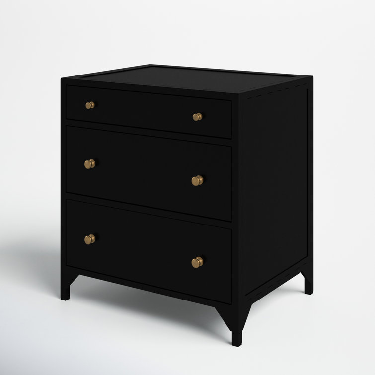 Harmon Sleek Industrial Bronze Metal Nightstand