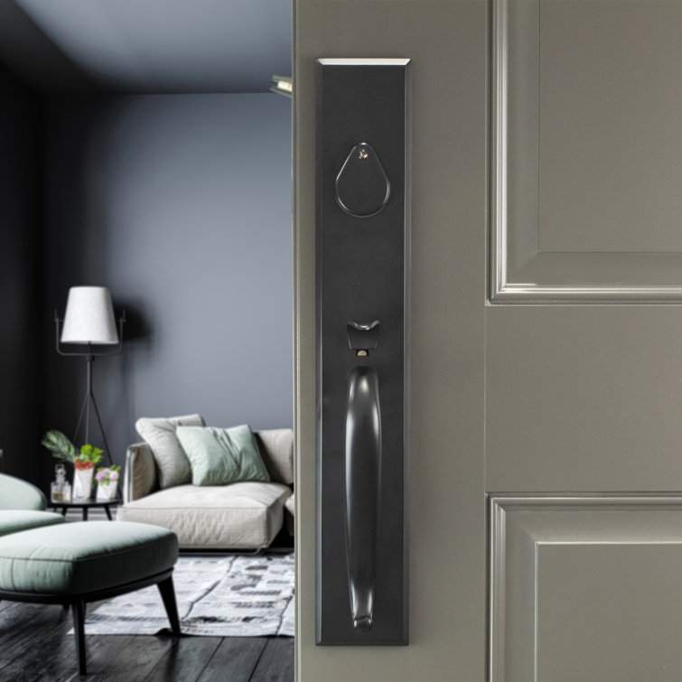 Matte Black Contemporary Single Cylinder Deadbolt Handleset