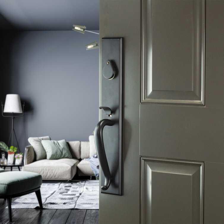 Matte Black Contemporary Single Cylinder Deadbolt Handleset