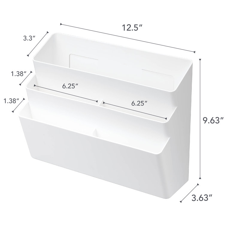 Magnetic Multipurpose White Storage Caddy with Multi-Pocket Design