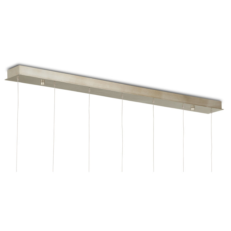 Silver Nickel 7-Light LED Island Pendant with Metal Shades
