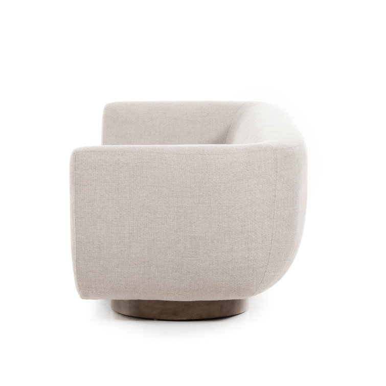 Off-White Fabric Curved Modern Trio-Seating Couch