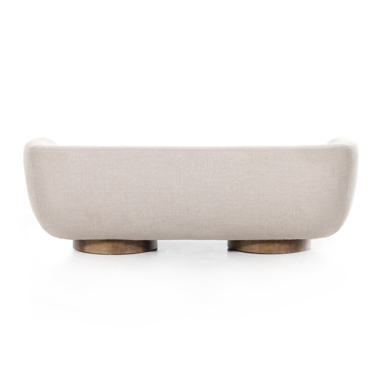 Off-White Fabric Curved Modern Trio-Seating Couch