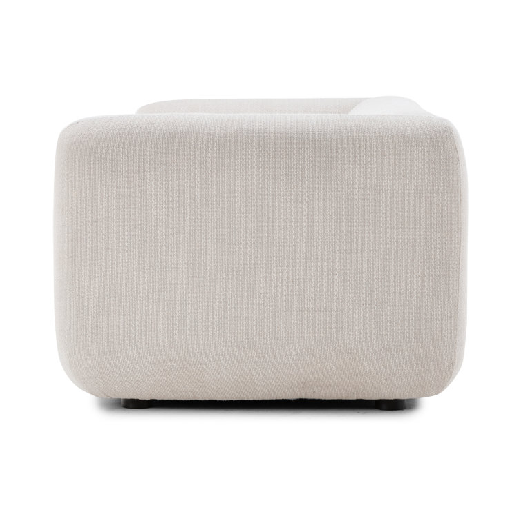 Nara 96'' Off-White Linen Tuxedo Arm Sofa
