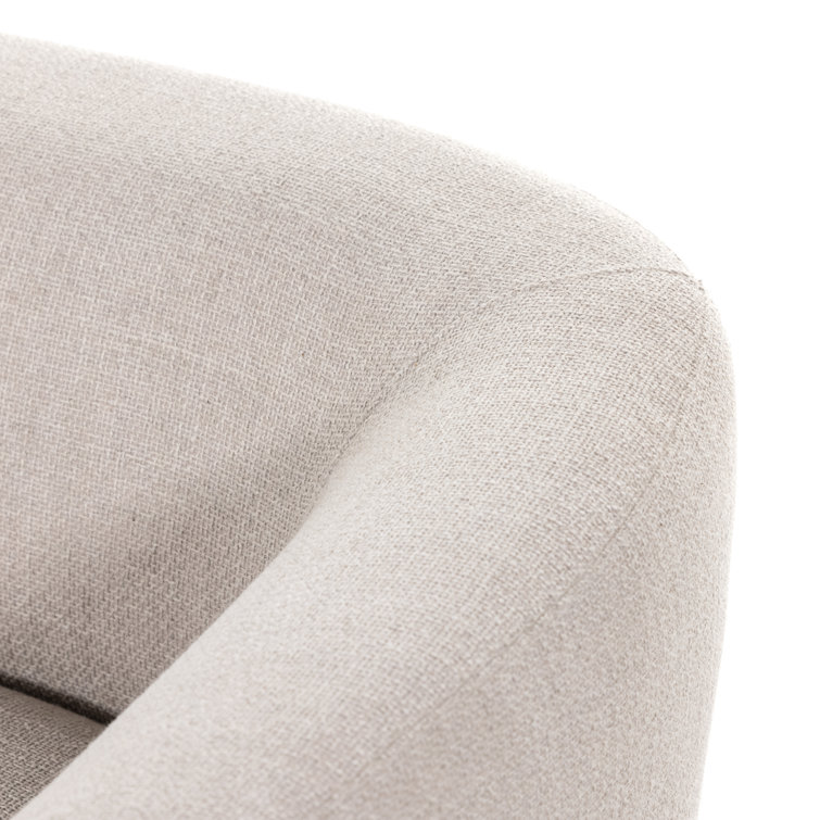 Off-White Fabric Curved Modern Trio-Seating Couch