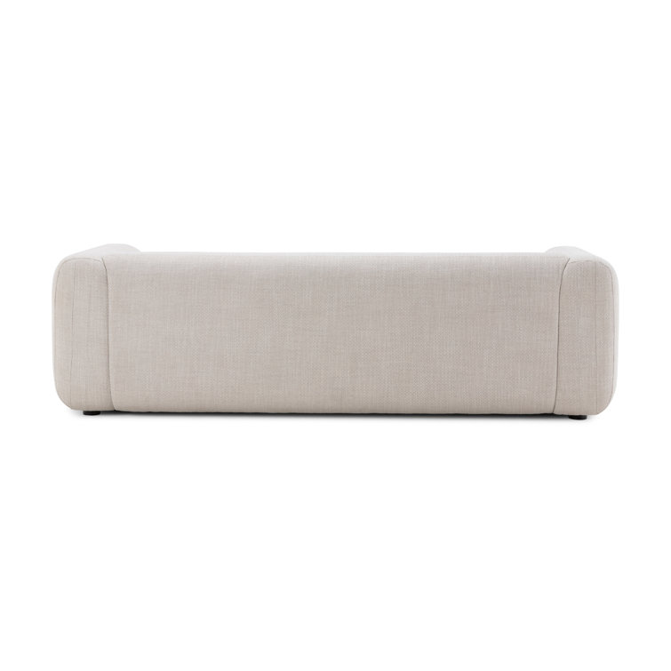 Nara 96'' Off-White Linen Tuxedo Arm Sofa