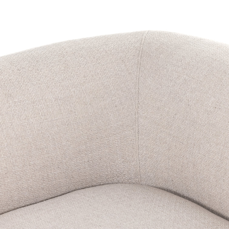 Off-White Fabric Curved Modern Trio-Seating Couch