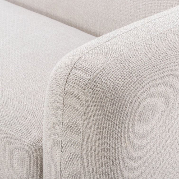 Nara 96'' Off-White Linen Tuxedo Arm Sofa