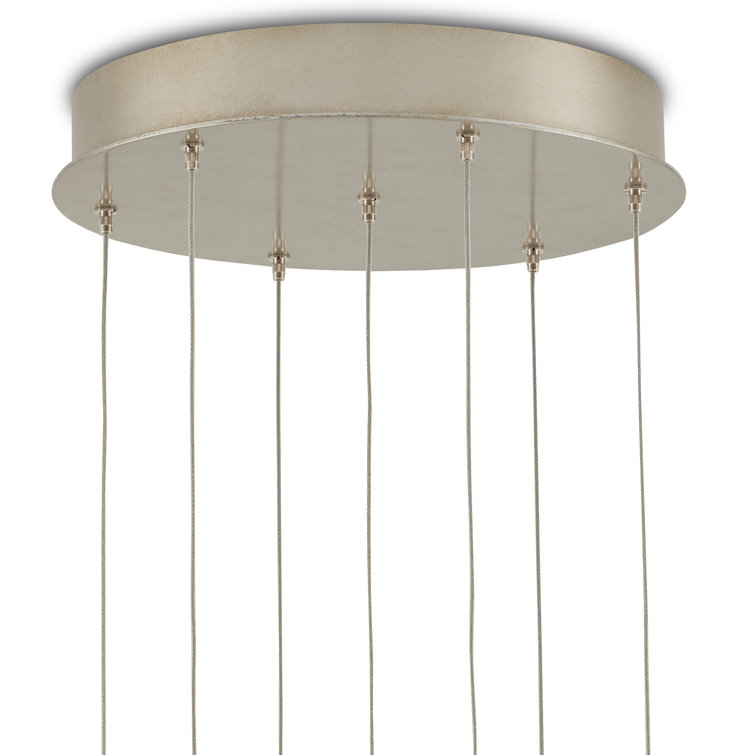 Cupertino Silver Drum Pendant with Capiz Shell Accents