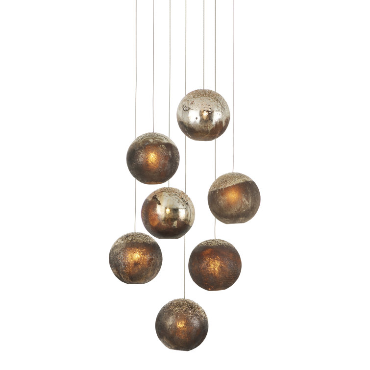 Pathos 7-Light Silver and Glass Globe Pendant