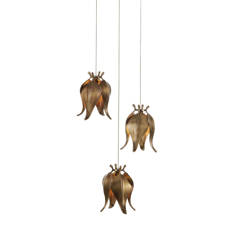 Antique Brass and Silver Adjustable LED Pendant Light
