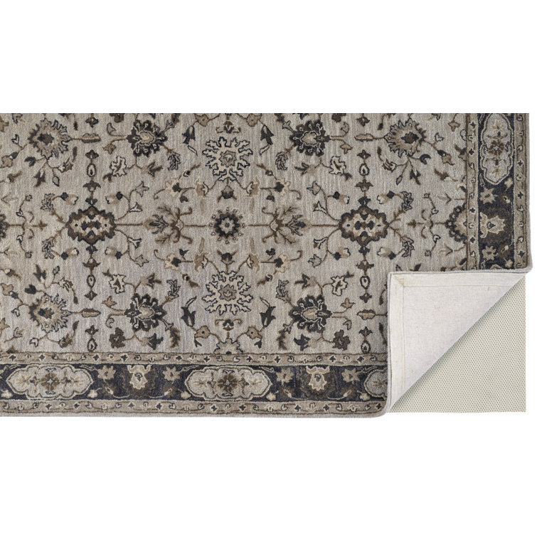 Eaton Traditional Gray and Taupe Hand-Tufted Wool Area Rug 8' x 11'