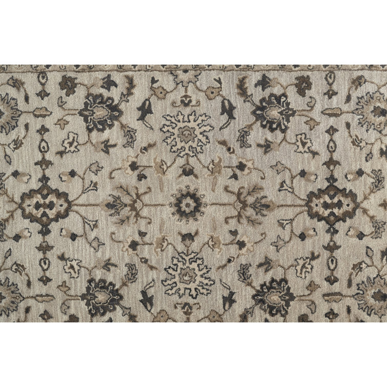 Eaton Traditional Gray and Taupe Hand-Tufted Wool Area Rug 8' x 11'