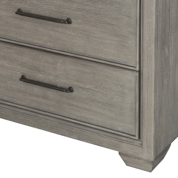 Ennesley Gray Wood 2-Drawer Nightstand with USB Charging Port