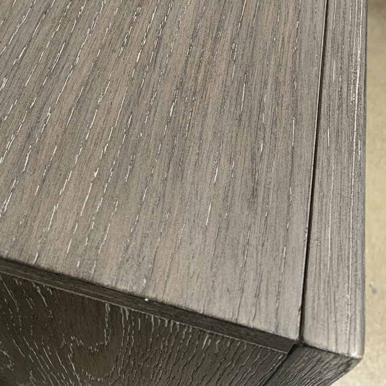 Ennesley Gray Wood 2-Drawer Nightstand with USB Charging Port