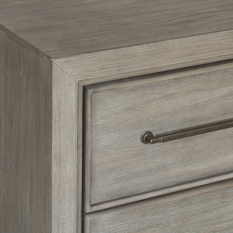 Ennesley Gray Wood 2-Drawer Nightstand with USB Charging Port