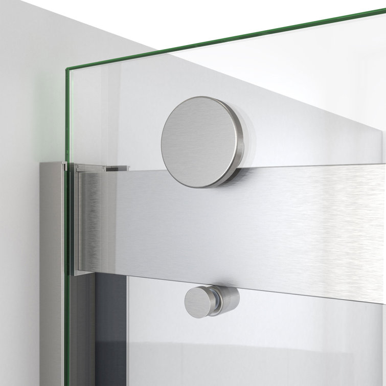 Sapphire-V 56-60 in. Brushed Nickel Clear Glass Sliding Shower Door