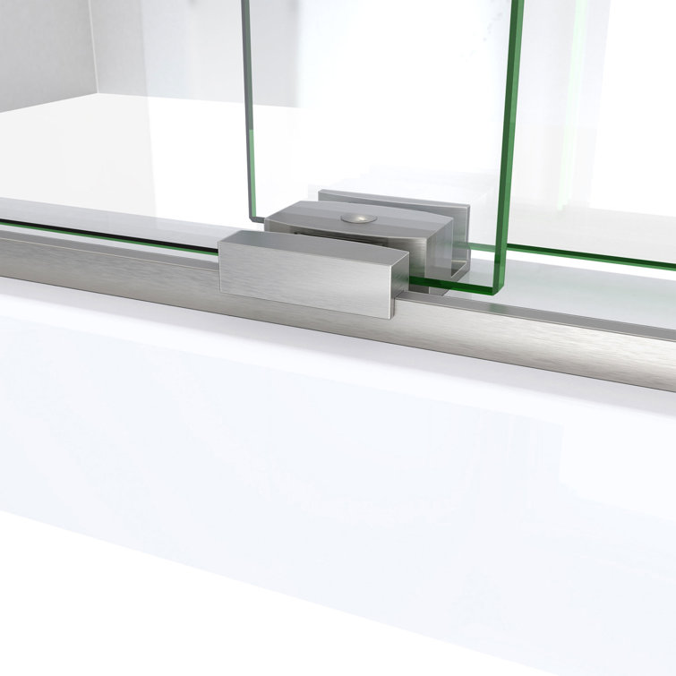 Sapphire-V 56-60 in. Brushed Nickel Clear Glass Sliding Shower Door