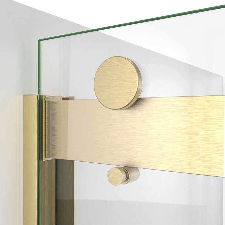Sapphire-V 60" Gold and Clear Glass Frameless Shower Door