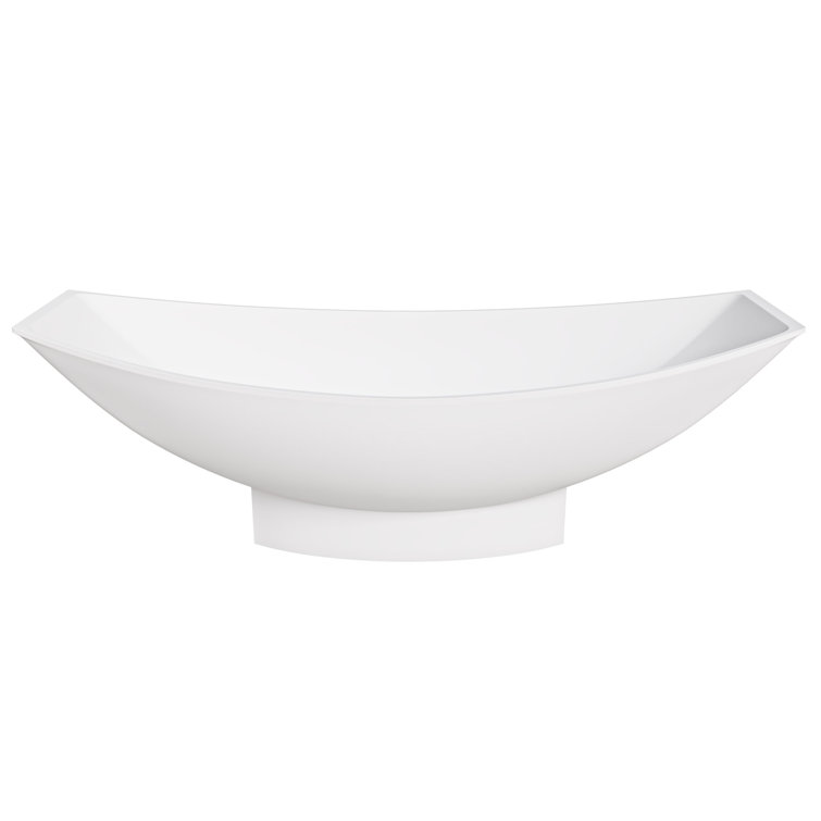 White Solid Surface Freestanding Hammock Style Bathtub