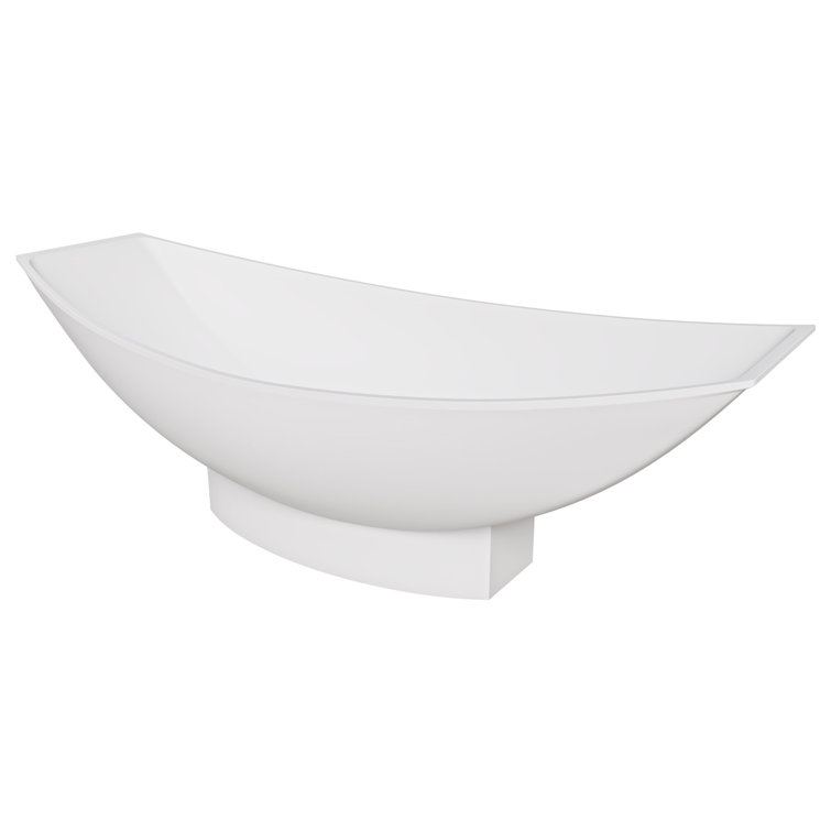 White Solid Surface Freestanding Hammock Style Bathtub