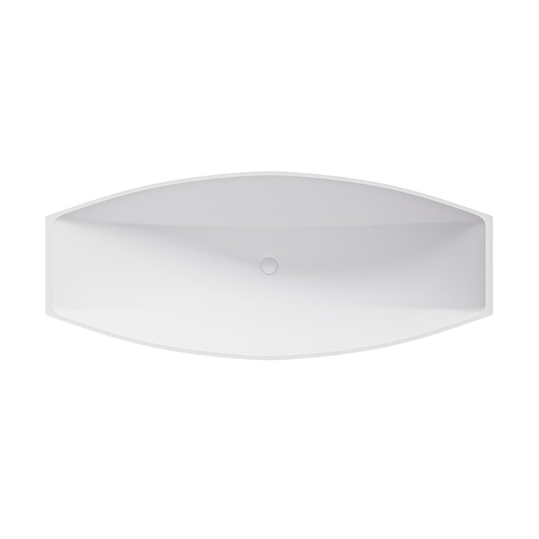 White Solid Surface Freestanding Hammock Style Bathtub