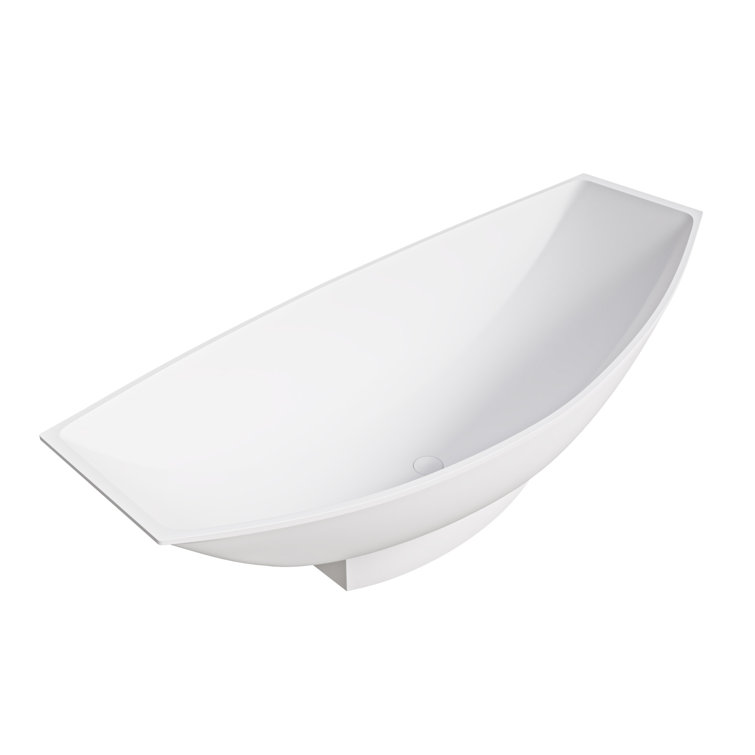 White Solid Surface Freestanding Hammock Style Bathtub