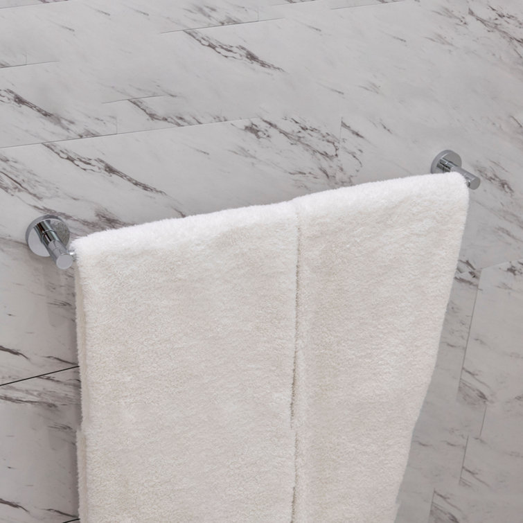 Polished Chrome Bathroom Towel Bar and Toilet Paper Holder Set