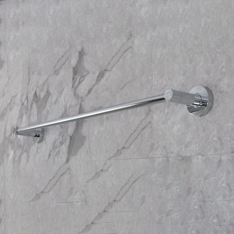 Polished Chrome Bathroom Towel Bar and Toilet Paper Holder Set