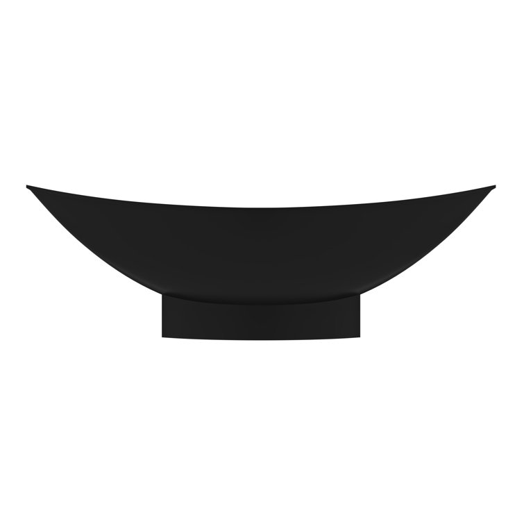 71" Black Matte Solid Surface Hammock Freestanding Bathtub