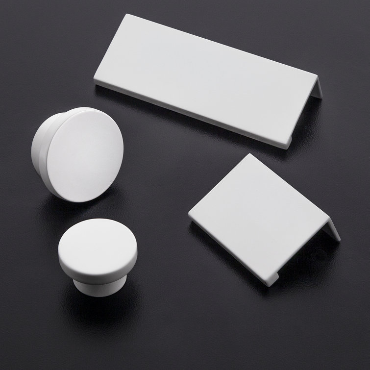 Ethan Matte White Rectangular Finger Pull with Mounting Hardware
